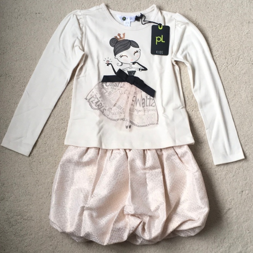 Girls Petit Lem Princess Tee/Skirt Set NWT 5